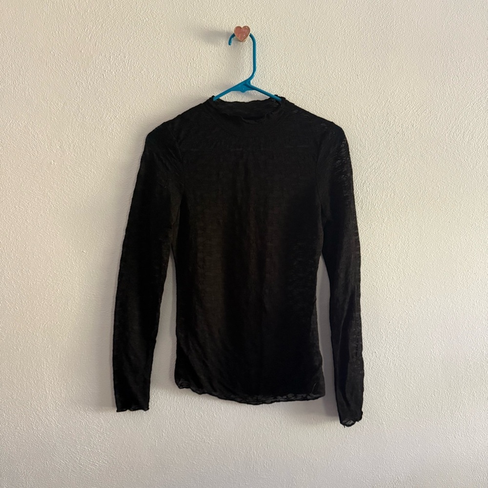 Amazon Black Lace Long Sleeve Top